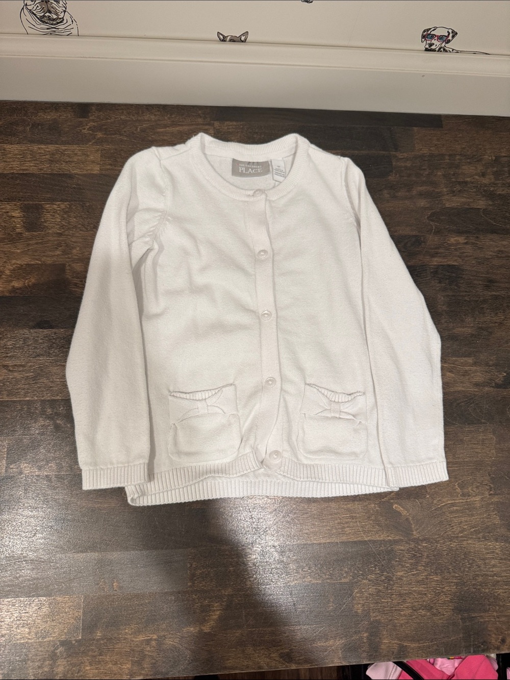 4T The Children's Place White Knit Cardigan with Front Pockets